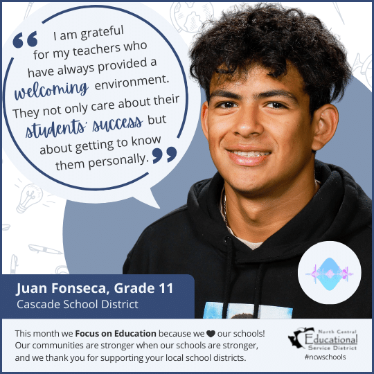 Juan Fonseca: I am grateful for my teachers who have always provided a welcoming environment. They not only care about their students' success but about getting to know them personally.