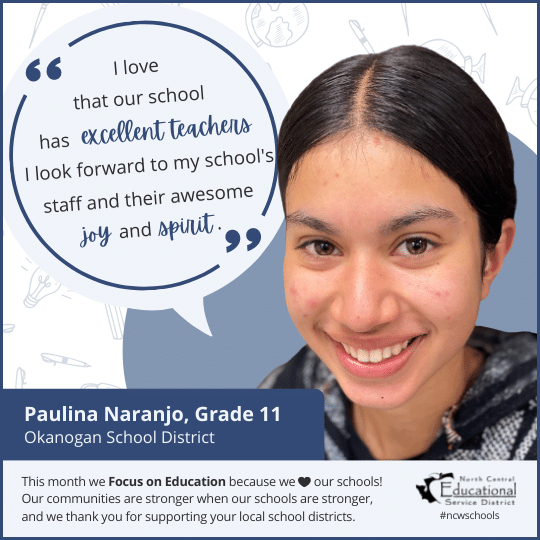 Paulina Naranjo: I love that our school has excellent teachers. I look forward to my school's staff and their awesome joy and spirit.