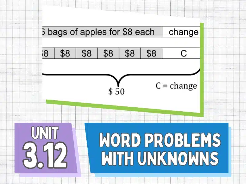 Unit 3.12 Word Problems with Unknowns