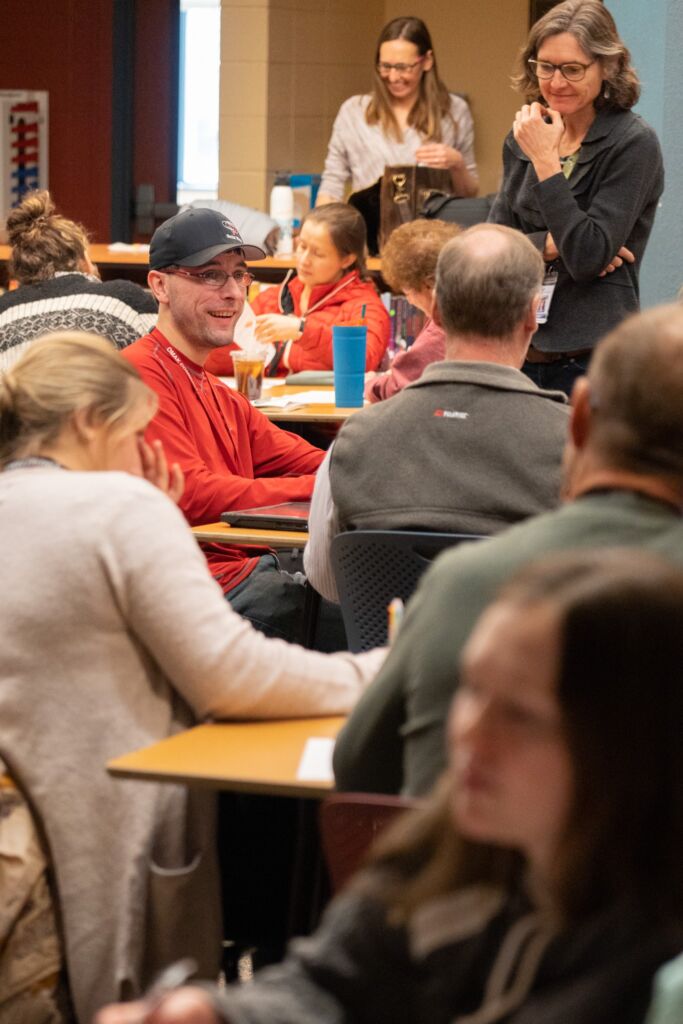 NCESD staff facilitate discussion amongst teachers during professional learning event at local school district.